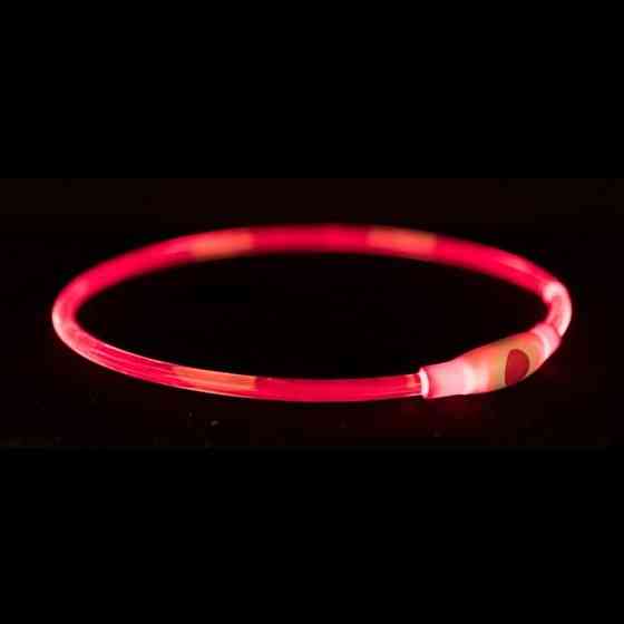 Нашийник Trixie Flash Light Ring USB для собак мигаючий силіконовий червоний розмір S–M 40 см/8 мм Київ
