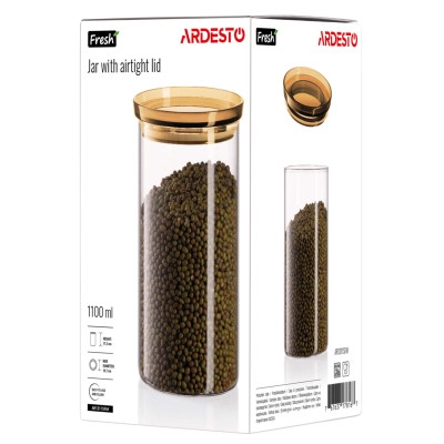 Банка Ardesto Fresh 1100 мл, скло, пластик, прозорий (AR1311SFM) Винница - изображение 7