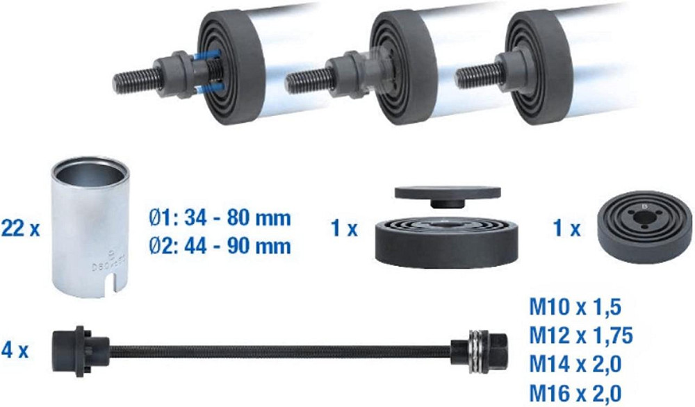 Набір для демонтажу універсальний сайлентблоків, 26 предметів REWOLT (T2035) Чернігів - фото 5