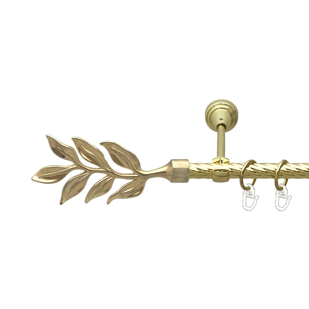 Карниз Orvit Лавр металевий однорядний відкритий скручена труба кільце металеве Золото 16 мм 240 см (00-00024786) Львів - фото 1