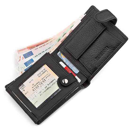 Чоловічий гаманець ST Leather 18334 (ST102) натуральна шкіра Чорний Київ