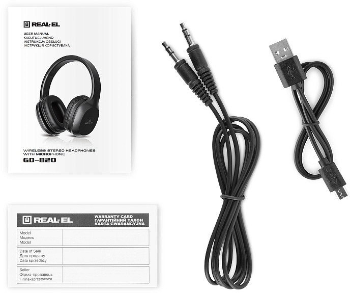 Bluetooth-гарнітура REAL-EL GD-820 Black Чорний Харьков - изображение 10