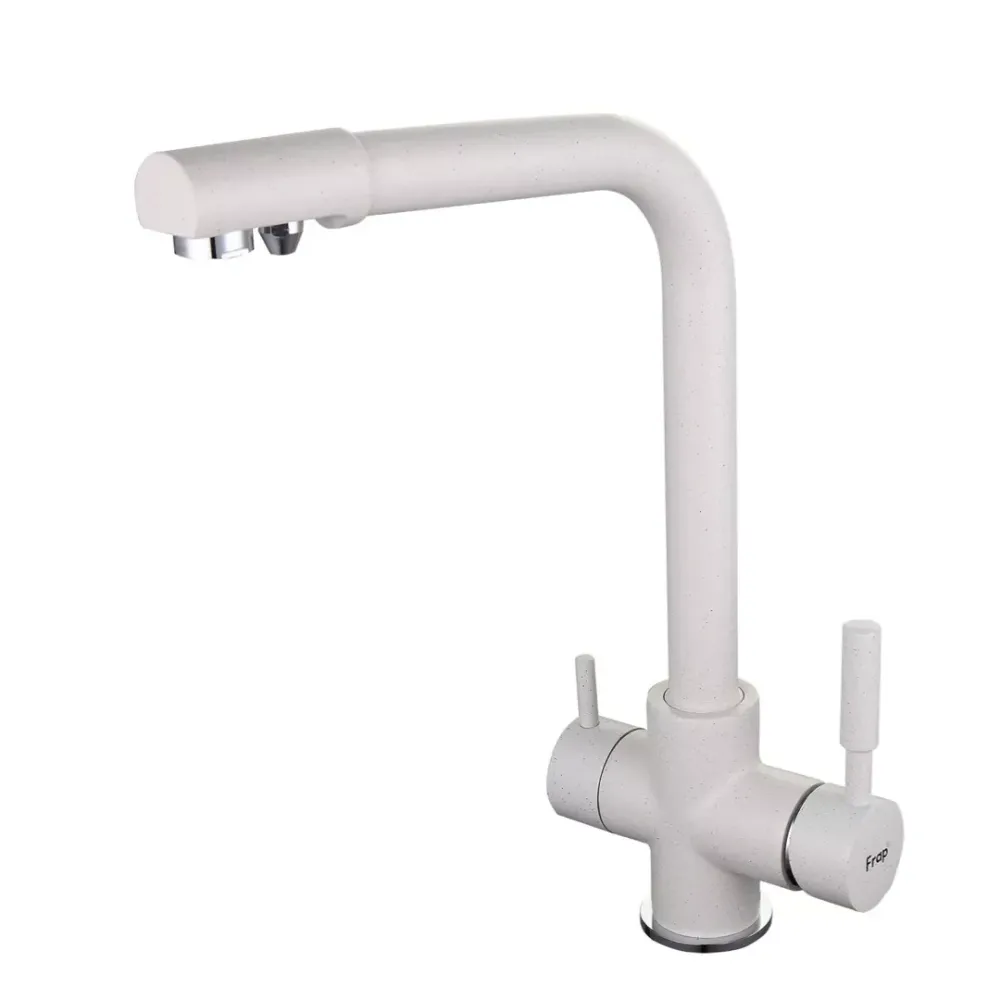 Змішувач для кухні з підключенням до фільтра Frap F4352-8, білий пісок Київ - фото 1
