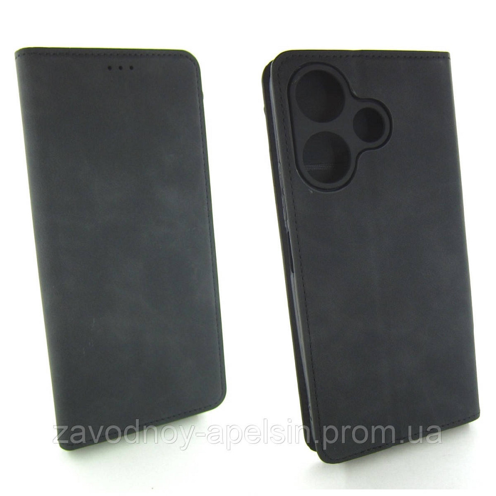 Чохол-книжка Xiaomi Redmi 13 Захист камери (чорний) Одеса - фото 1