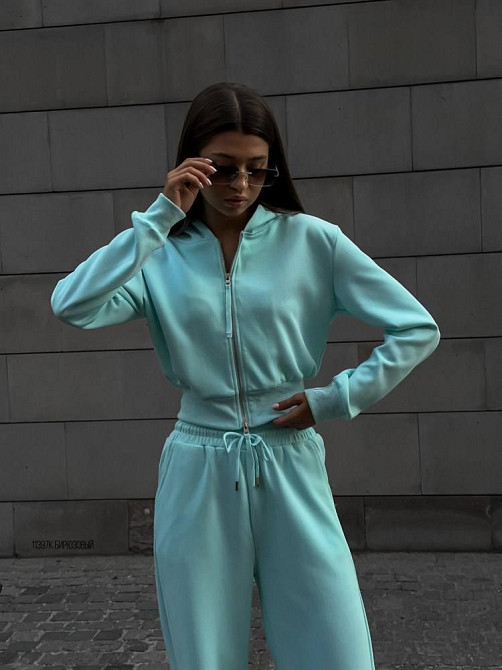 Жіночий стильний повсякденний костюм-двійка турецька двонитка Рожевий, 44/46 Одеса - фото 3