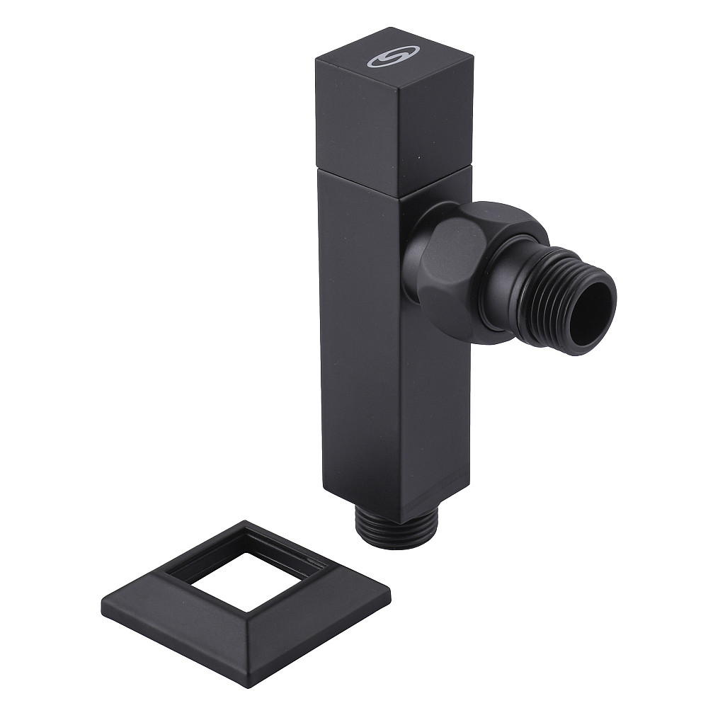 Набір Кран напівобертовий кутовий з американкою SOLOMON LUX 1/2″ CUBE BLACK 8888 (1уп) Тернополь - изображение 6