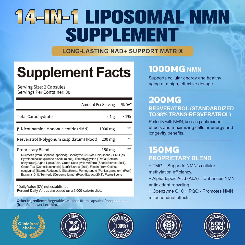 NMN 1000mg 60caps 30serv Луцьк - фото 2