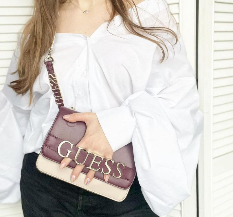 Женская сумка на плечо Guess (W800SS) бордовая Киев - изображение 2