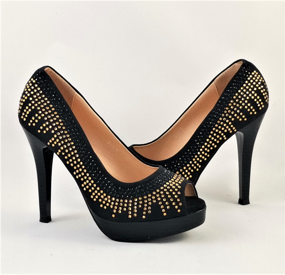 Жіночі Чорні Туфлі на Каблуці Шпильке Замшеві Модельні (розміри: 36,37,38,39,40,41) — 35-7 Дніпро - фото 8