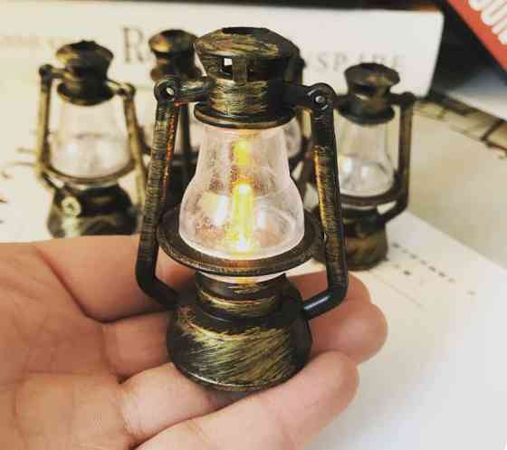 Керосиновая лампа для мини-сада, новогоднего декора, флорариума, миниатюры, интерьера, моделирования Зі світлом Одесса