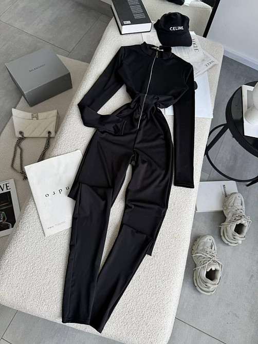 Жіночий базовий облягаючий комбінезон на блискавці мікродайвінг Одеса - фото 9