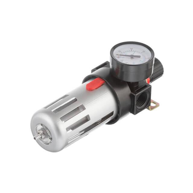 Фільтр для очищення повітря 1/2", 20 мкм, до 1200 л/хв, до 12 атм, металевий захист колби, регулятор тиску INTERTOOL PT-1410 Київ - фото 4