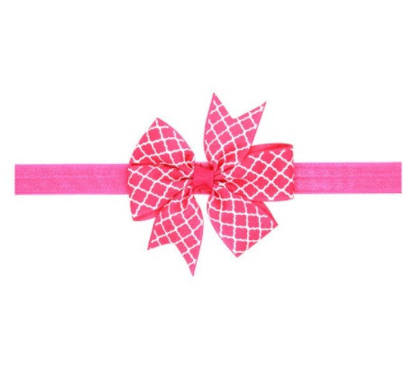 Детская повязка розовая - размер банта 8см, размер универсальный (на резинке) Киев - изображение 1