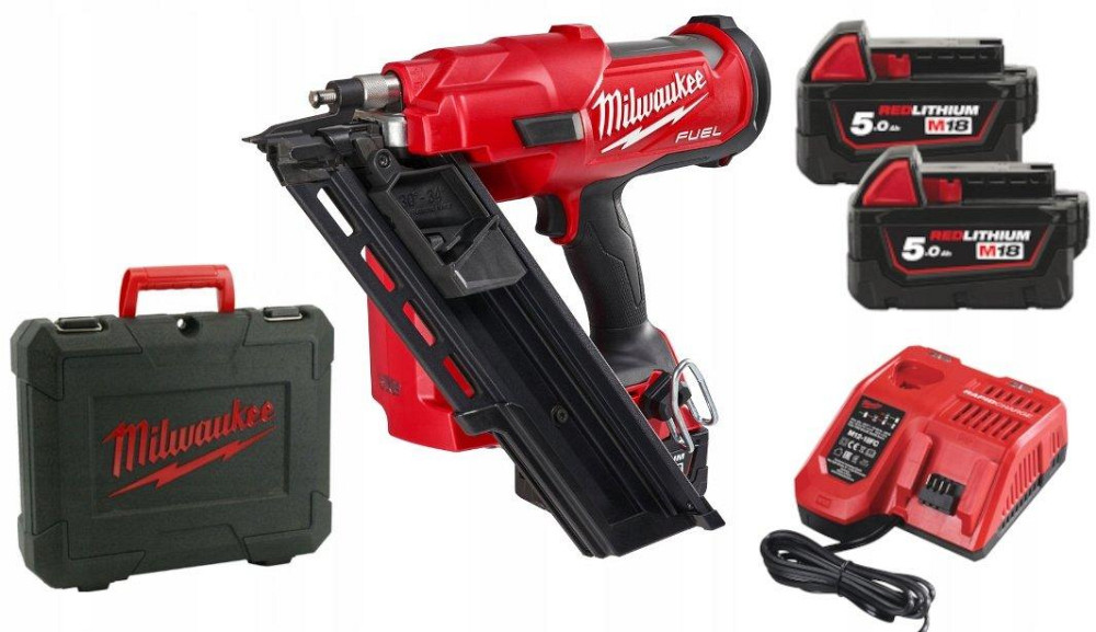 Пистолет гвоздезабивной аккумуляторный бесщеточный MILWAUKEE M18 FUEL FFNS-502C 4933478302 (2х аккумулятор M18 B5 5.0Ah, быстрый при Одесса - изображение 2