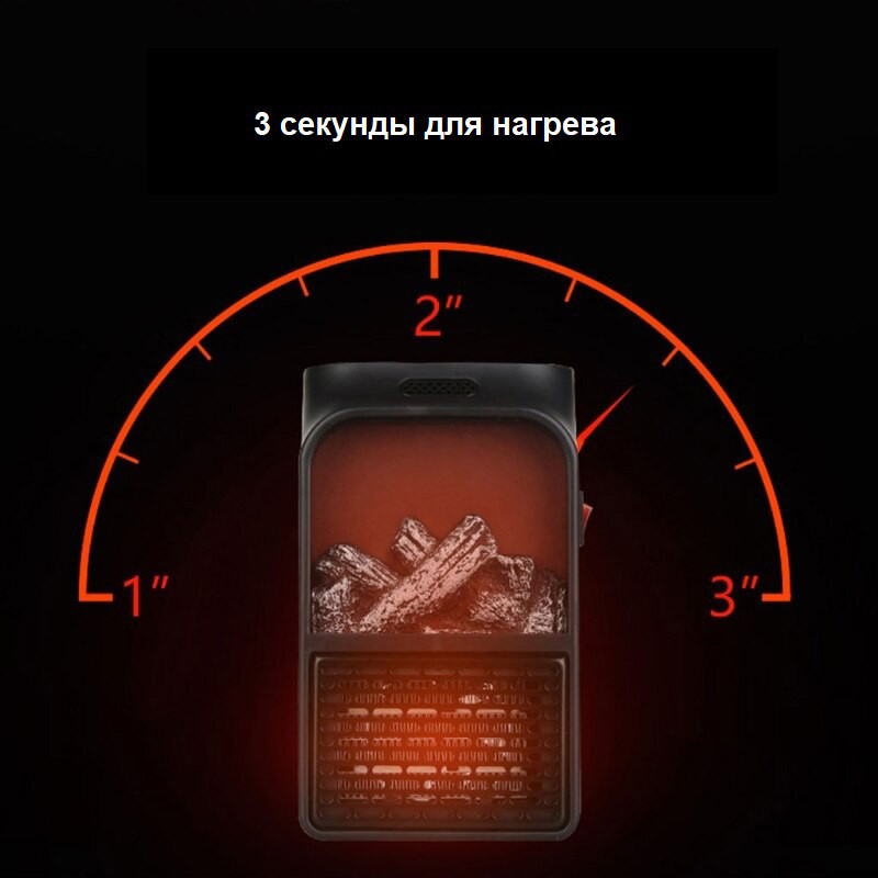 Електричний побутовий тепловентилятор Flame, Ефективний тепловентилятор, Обігрівач з вентилятором 2 кВт MO-64 Львів - фото 9