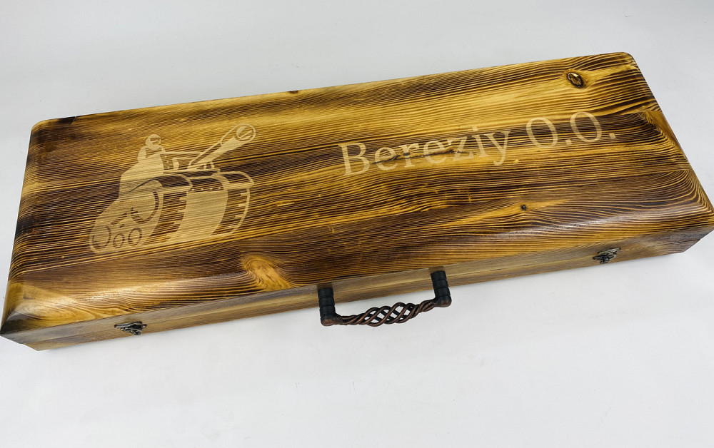 Подарунковий набір шампурів у дерев'яному кейсі ПІКНІК LUX HAPPY DAYS Тернопіль - фото 6