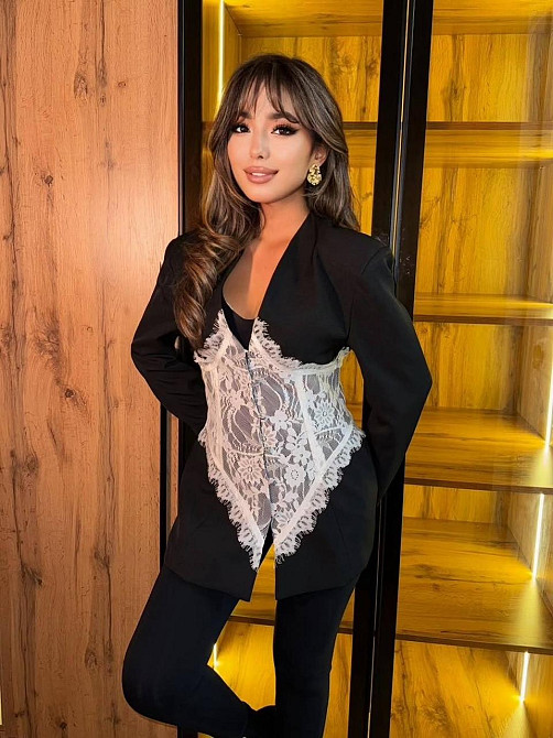 Женский стильный привлекательный пиджак костюмка + кружево Черный Одесса - изображение 5