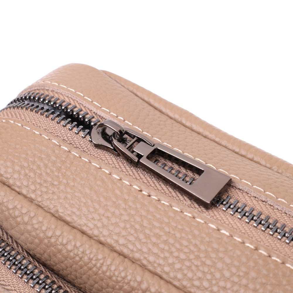 Практичная женская сумка с накладным карманом из натуральной кожи Vintage 22638 Бежевая Киев - изображение 7