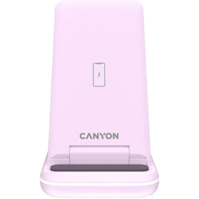 Зарядний пристрій Canyon WS-304 Foldable 3in1 Wireless charger Iced Pink (CNS-WCS304IP) Вінниця - фото 2