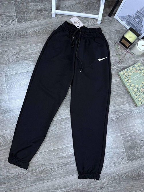 Жіночі теплі спортивні штани - джогери з високою посадкою турецька двонитка пєнʼє Одеса - фото 1
