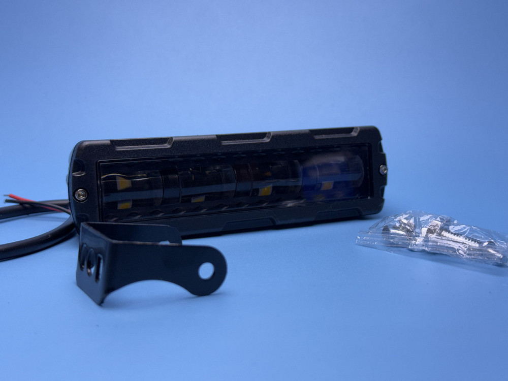 Фара рабочего света LED прямоугольная 160 мм — 8 диодов + 4 линзы (Белый и Желтый свет) Харьков - изображение 2