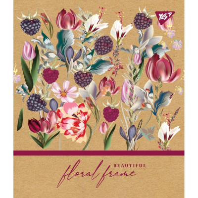 Зошит Yes А5 Floral Frame Крафт 18 аркушів лінія 5 дизайнів (765091) Вінниця - фото 3