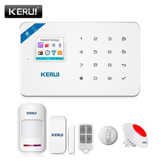 Охоронна сигналізація KERUI W18, Wi-Fi, GSM. Датчик відчинення, датчик руху, датчик диму, бездротова Київ - фото 1