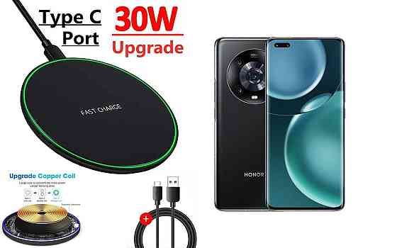 Бездротовий зарядний пристрій Copper до 30W для Honor 400 Pro, USB-C, LED Київ