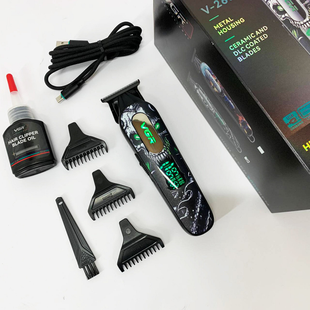 Перукарські машинки професійні VGR V-260, Перукарська машинка для бороди бездротова SJ-57 Київ - фото 5