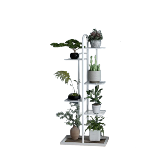 Стелаж для рослин на гумових ніжках, металевий на 7 ярусів колір білий Кам'янець-Подільський