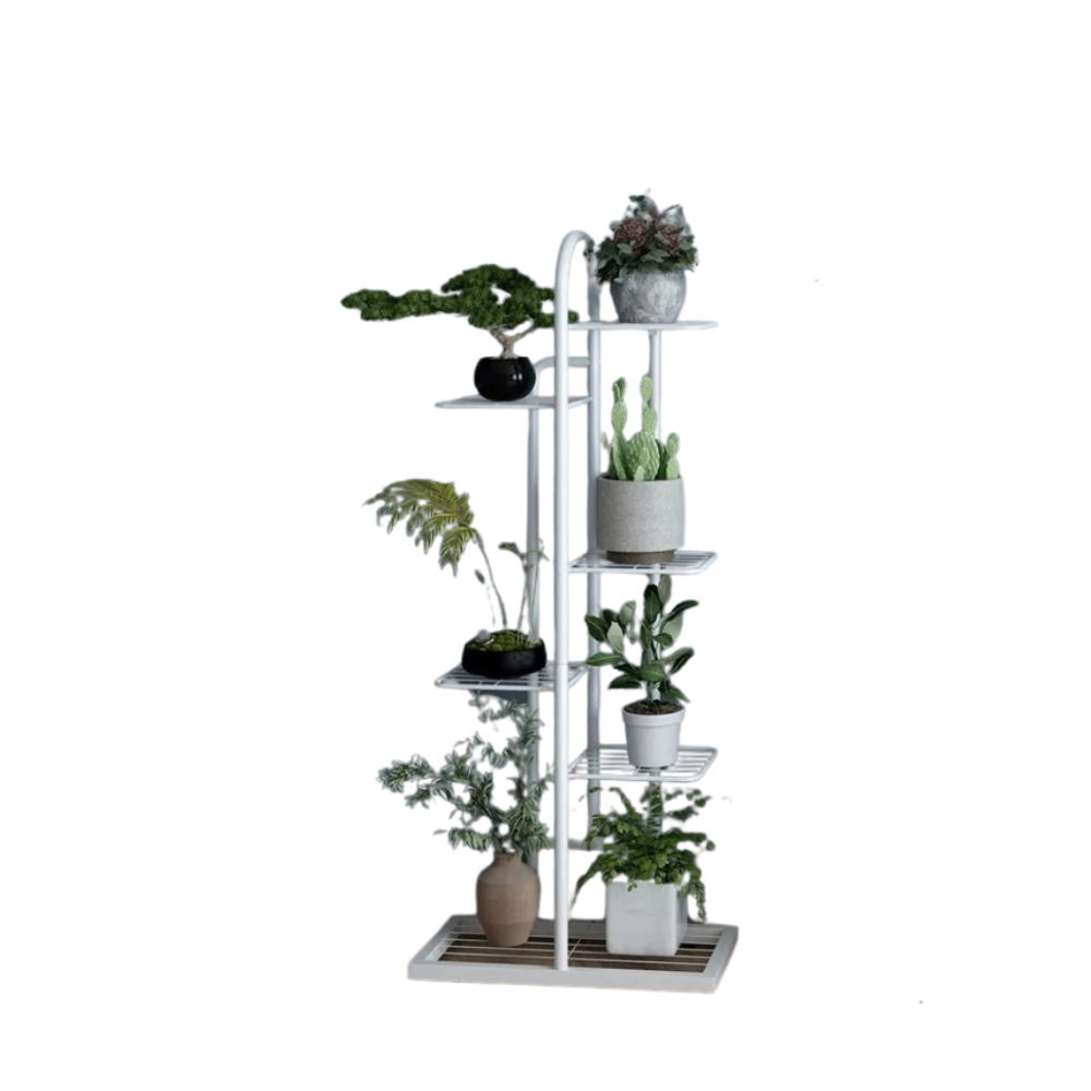 Стеллаж для растений на резиновых ножках, металлический на 7 ярусов цвет белый Каменец-Подольский - изображение 2