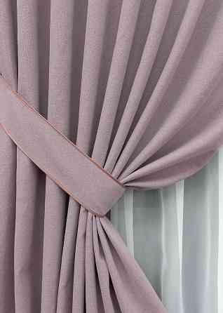 Комплект готовых штор VR-Textil Блэкаут двусторонний ASHEN NIGHT № 1843ш Пудровый 150х290 см 2 шт (33-0896) Киев