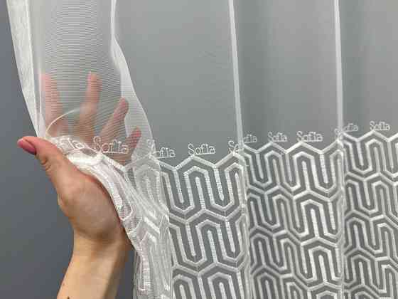 Тюль VR-Textil 1505т Фатин з вишивкою Молочний 300х270 см (40-224) Київ