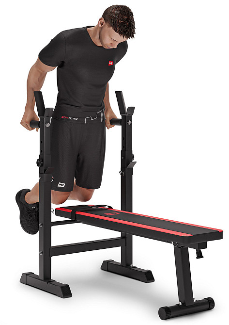 Набір Hop-Sport Premium 105кг з лавою HS-1080, штангами та гантелями Київ - фото 10