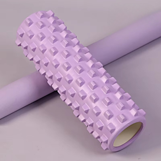 Ролик массажный для йоги и фитнеса,валик гимнастический, фиолетовый 45 х 14,5 см 2063_Purple Каменец-Подольский