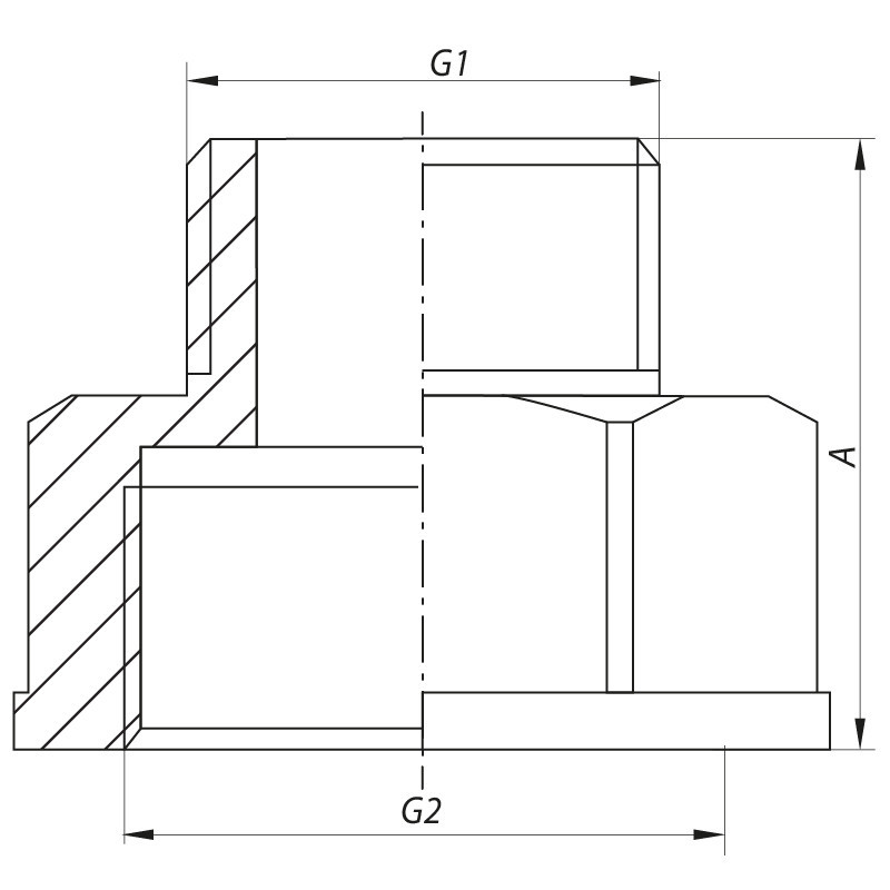Перехідник (конектор) 1 "x2" Koer KF.A1020 (KF0057) Київ - фото 2