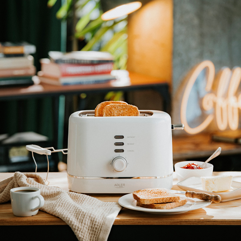 Тостер Adler AD 3224 white 850Вт/ 2 відділення/7 режимів підсмажування/розморожування/підігрів булок Вінниця - фото 12