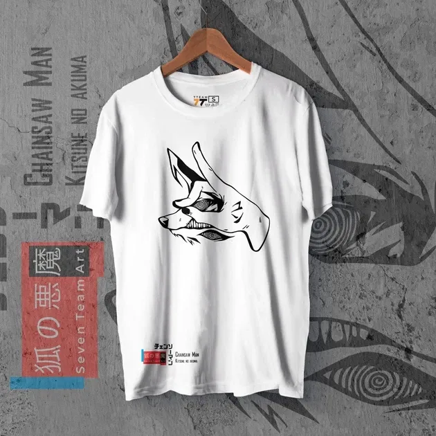 Футболка для подростка мальчика с принтом Человек Бензопила Демон Лис Размер 160 Anime10106 Днепр - изображение 1