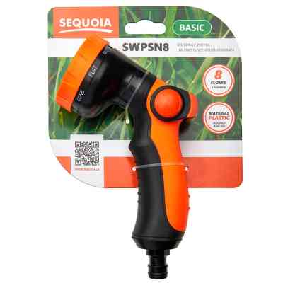 Пістолет для поливу SEQUOIA кількість режимів 8, пластик, вага 0.2 кг (SWPSN8) Вінниця