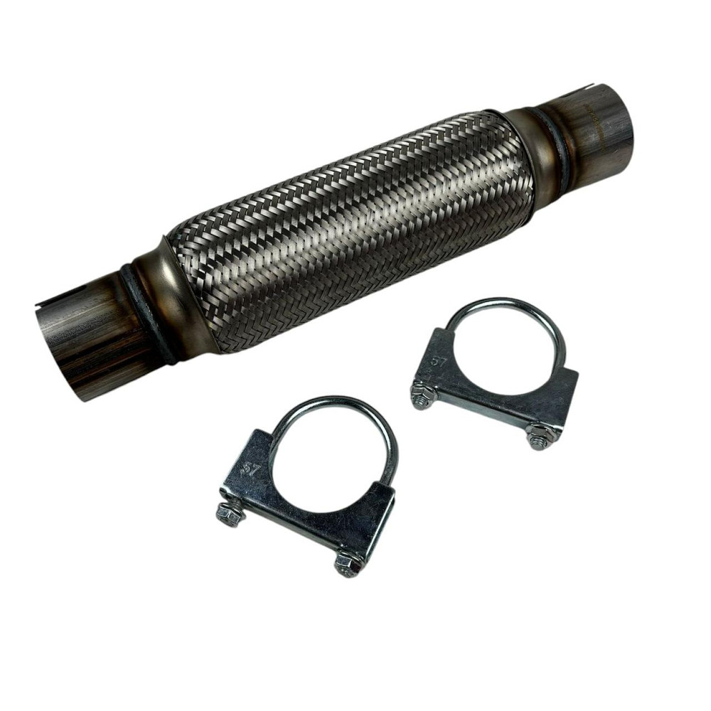 Гофра 55х250x350 кріплення під хомут у зборі AGK глушника Мукачево - фото 1