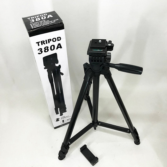 Штатив для блоггера TriPod 380A 0.50-1.35м, Штатив с устойчивой конструкцией для студии HX-19 Львов - изображение 2