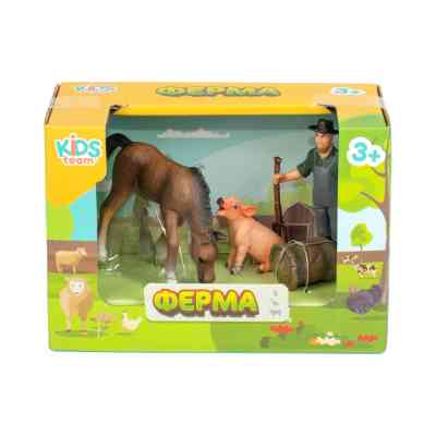 Фігурка Kids Team набір Ферма лоша, порося, фермер (Q9899-T1_3) Вінниця