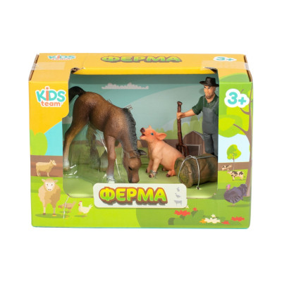 Фігурка Kids Team набір Ферма лоша, порося, фермер (Q9899-T1_3) Вінниця - фото 2