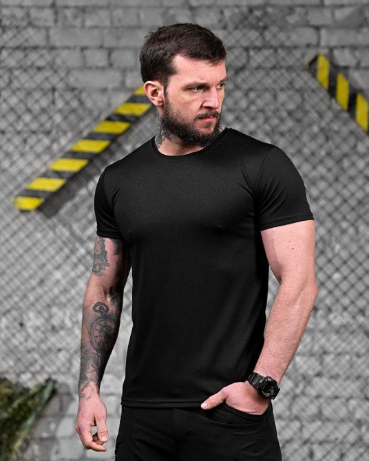 Тактична потовідвідна футболка обериг black ДЛ7238 Одеса - фото 4