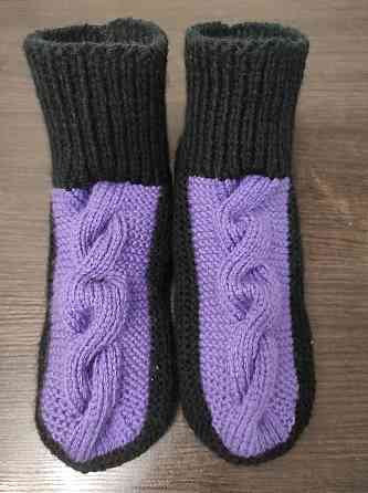 Тапочки-носки теплые вязаные (ручная работа)  топ Киев