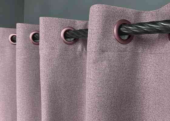 Комплект штор на люверсах VR-Textil Блэкаут двусторонний ASHEN NIGHT № 1843ш Пудровый 150х270 см 2 шт (37-0284) Киев