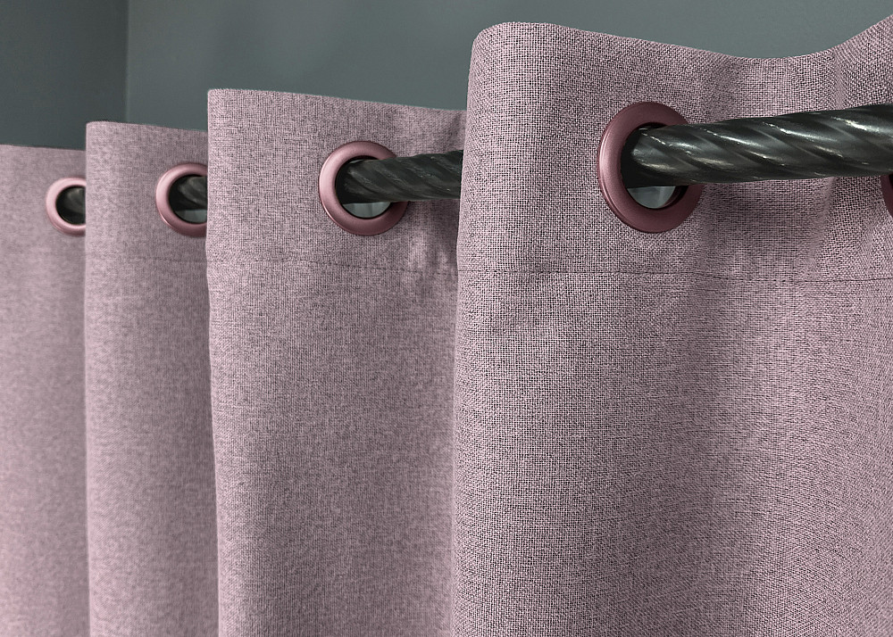 Комплект штор на люверсах VR-Textil Блэкаут двусторонний ASHEN NIGHT № 1843ш Пудровый 150х270 см 2 шт (37-0284) Киев - изображение 6