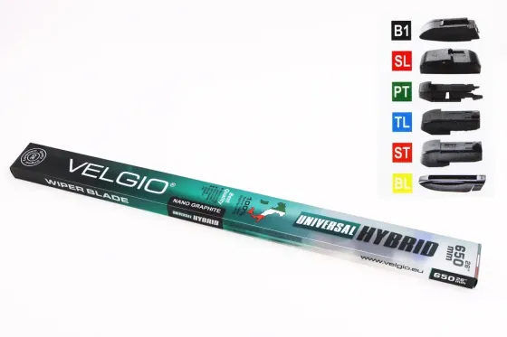 Щетка стеклоочистителя бескаркасная 65 см (26) Velgio Hybrid (6 адаптеров) Винница