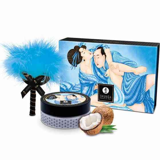 Смачна пудра для оральних пестощів Shunga Body Powder Coconut Thrills, 75 г, аромат кокоса Sex Aura Київ