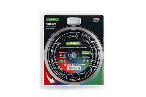 Алмазний диск по бетону Кераміка Ультра 180х1.4х22.22мм 22-24% APRO PRO Харків - фото 1